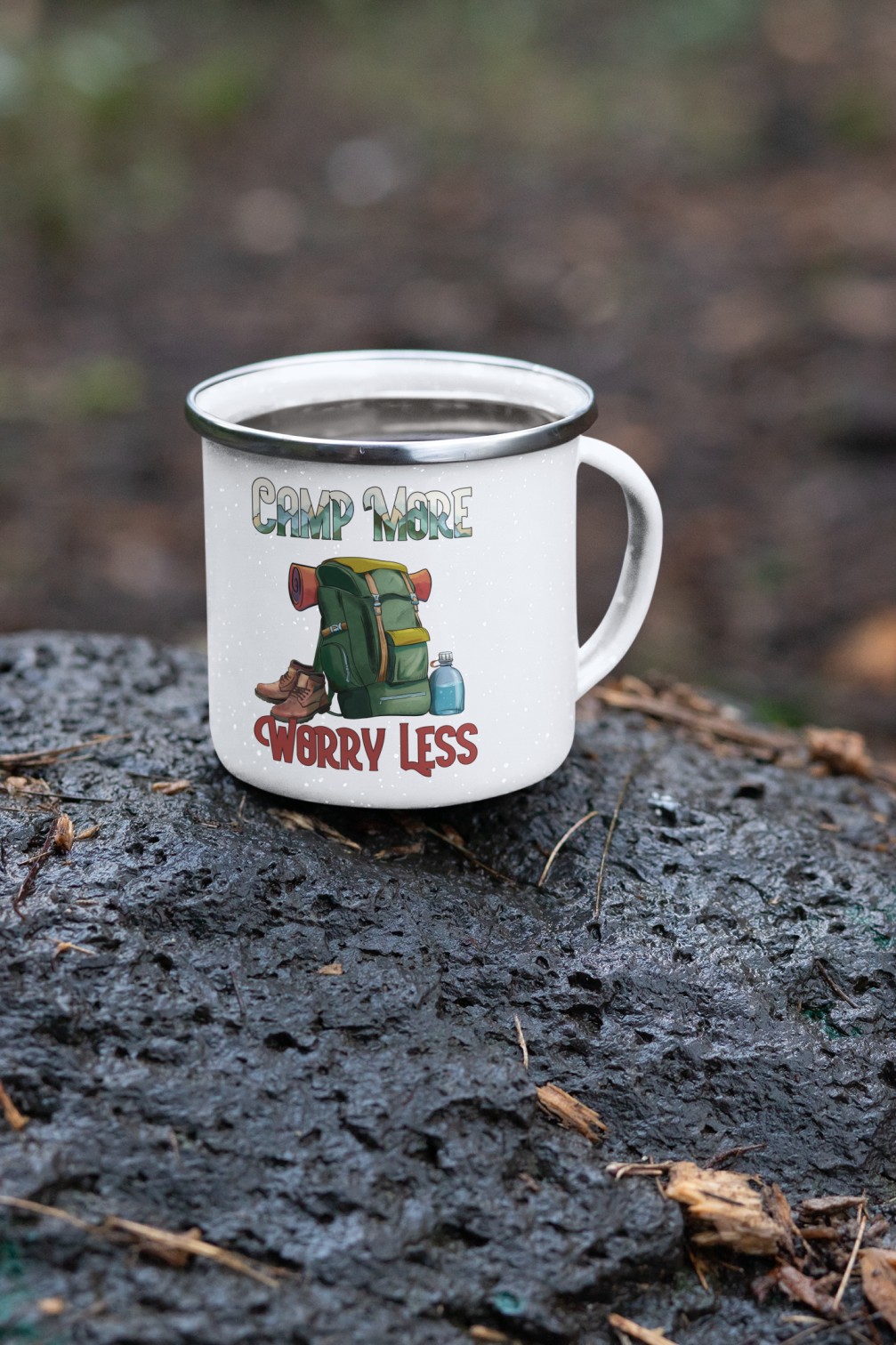 camp more worry less camping mug